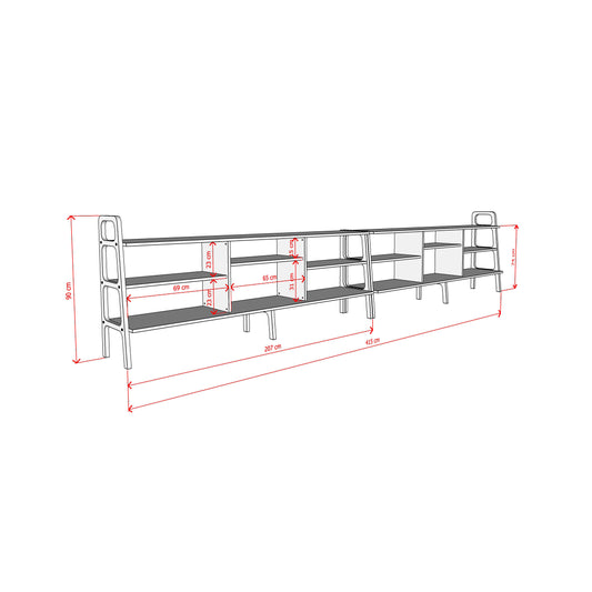 Bookcase Double Mini W415