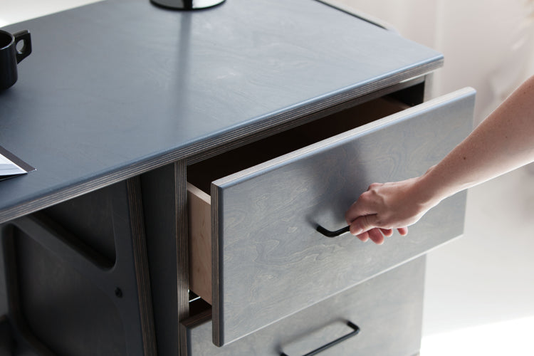 Desk 49 W180 with drawers and cabinet open