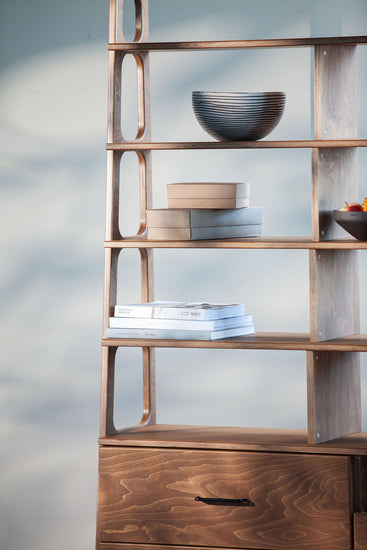 detail-of-walnut-handmade-bookcase-in-mid-century-style