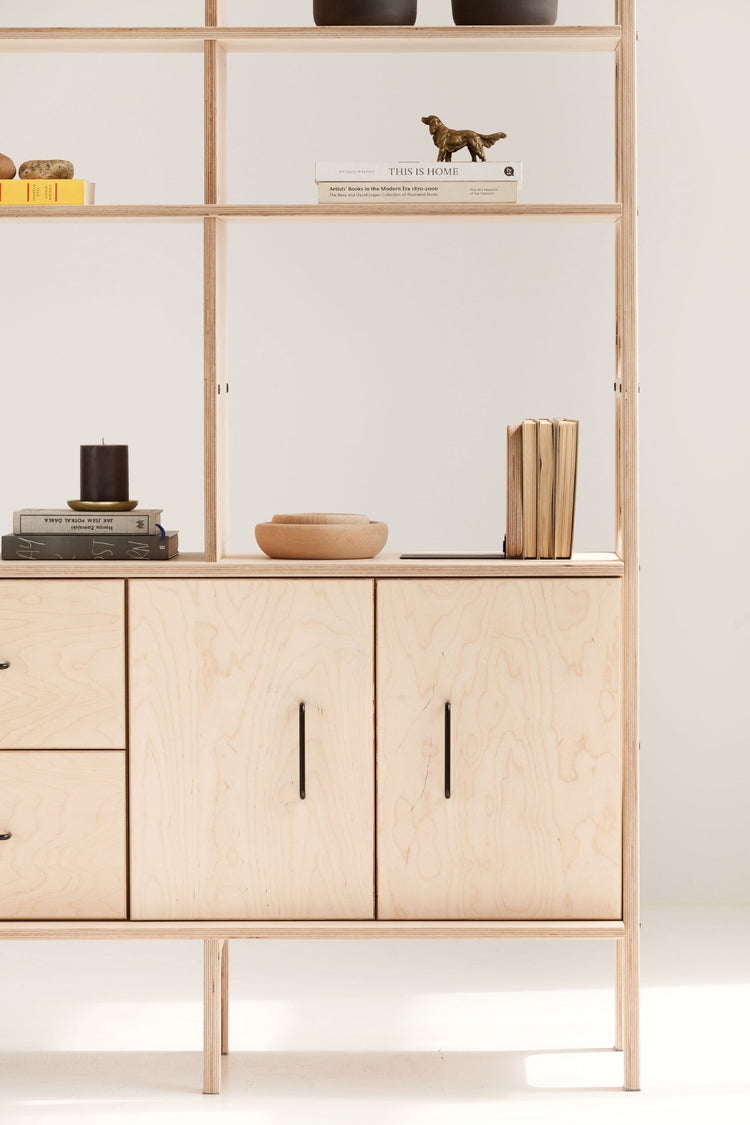 details-of-handmade-bookcase-with-cabinet