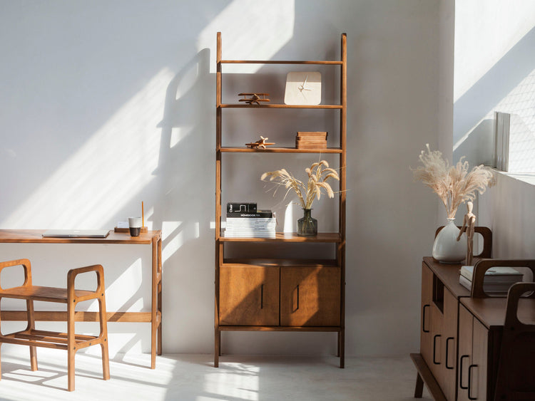 hand-made-mid-century-bookcase-with-cabinet-open