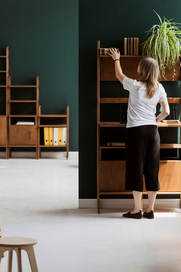 mcm-wooden-desk-with-bookcase-at-home