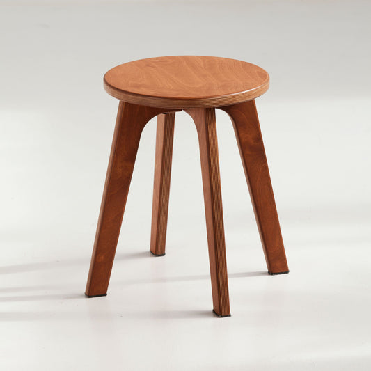 Wooden Stool in Mid Century Style