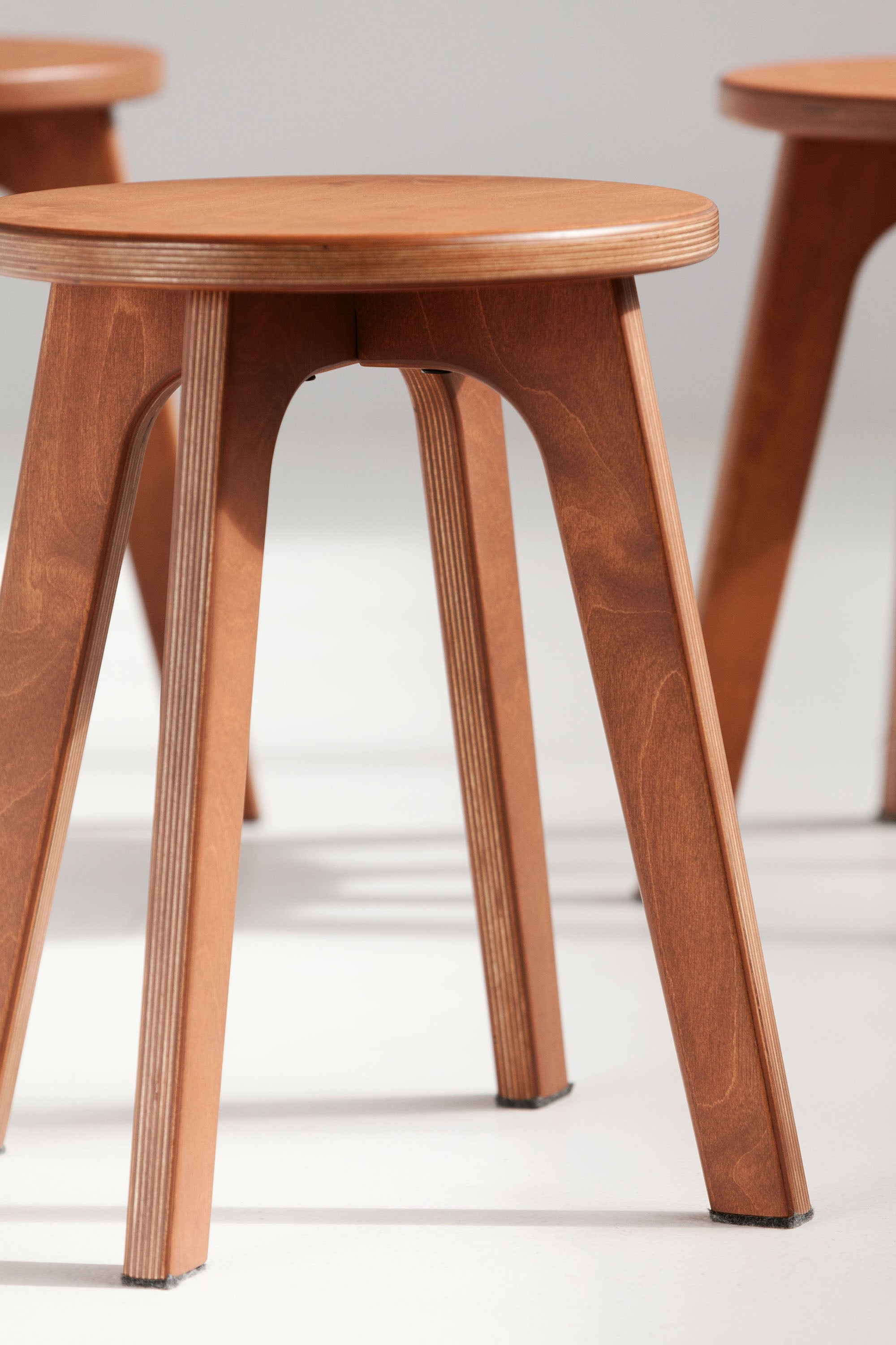 Mid century wood stool sale